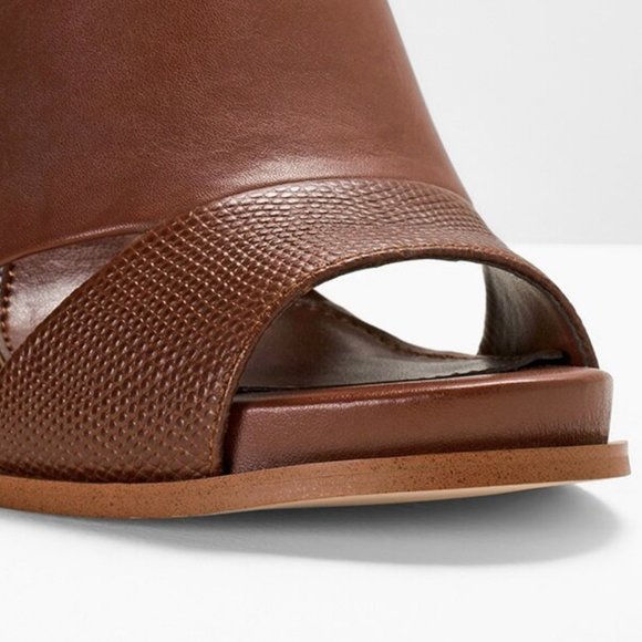 WHBM NWOB Cutout Mules LIZARD EMBOSSED Rich Mahogany GORGEOUS! 9 - Picture 7 of 7